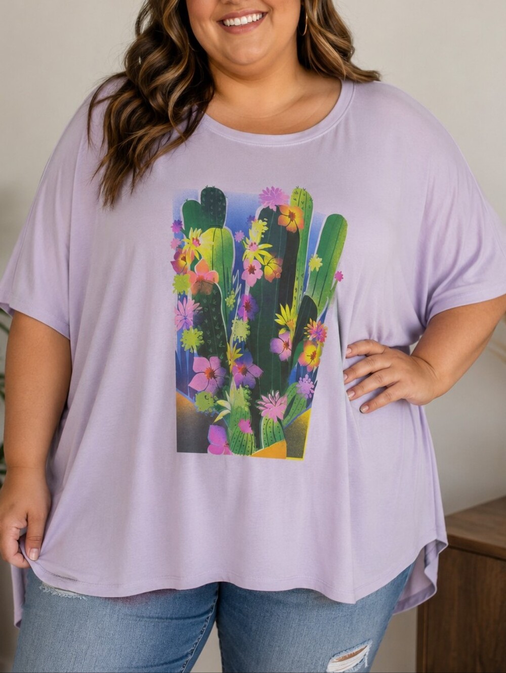 Old Navy Lilac Everyday Tee with White Logo